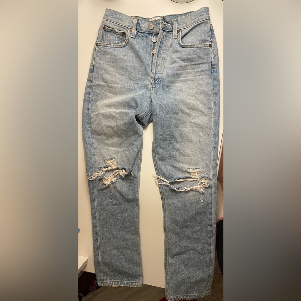 Agolde light wash jeans size 24, straight leg